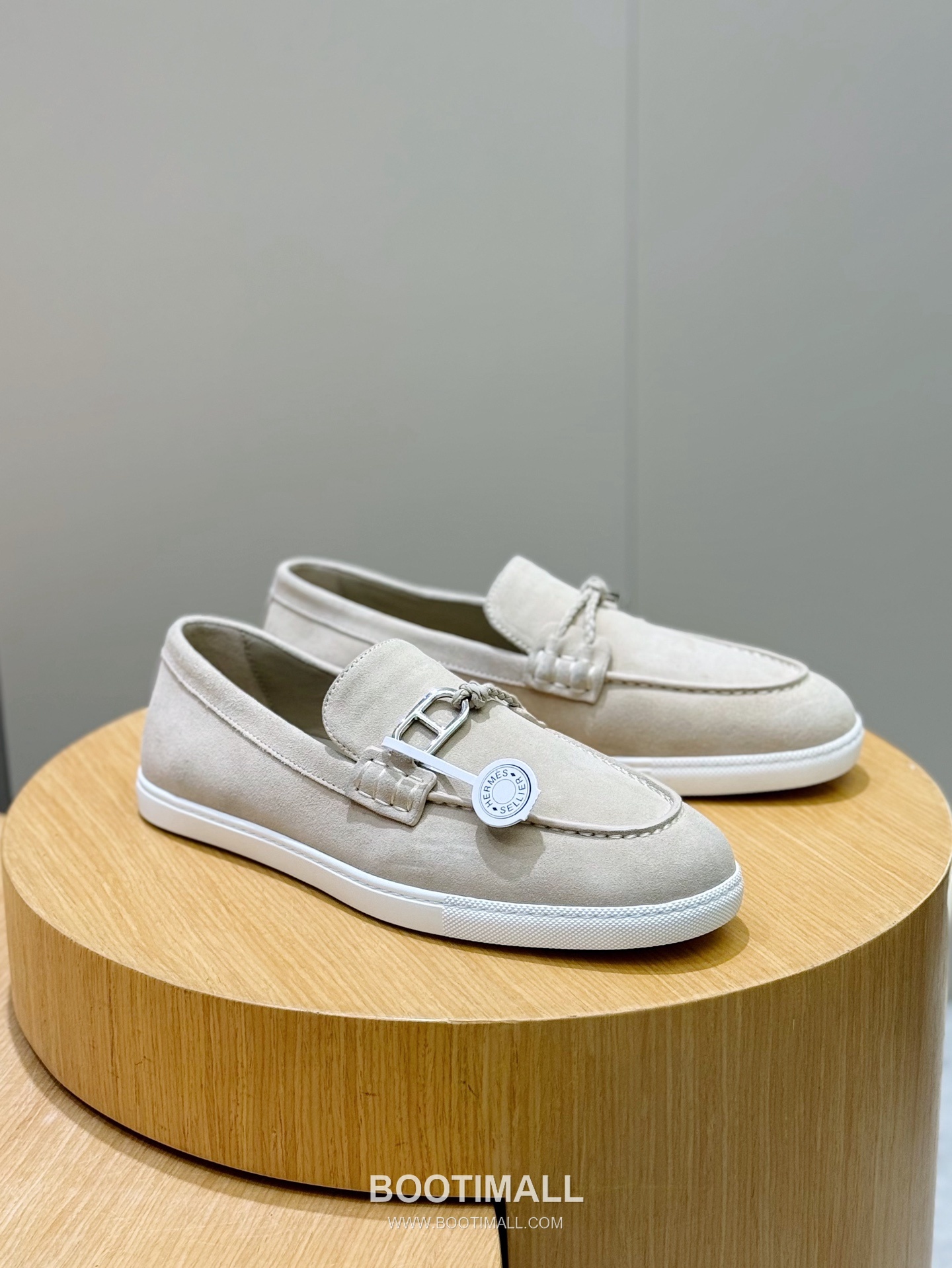 Hermes Like Loafer Calfskin Leather, Canvas Brown 에르메스 라이크 로퍼 송아지가죽, 캔버스 브라운 3