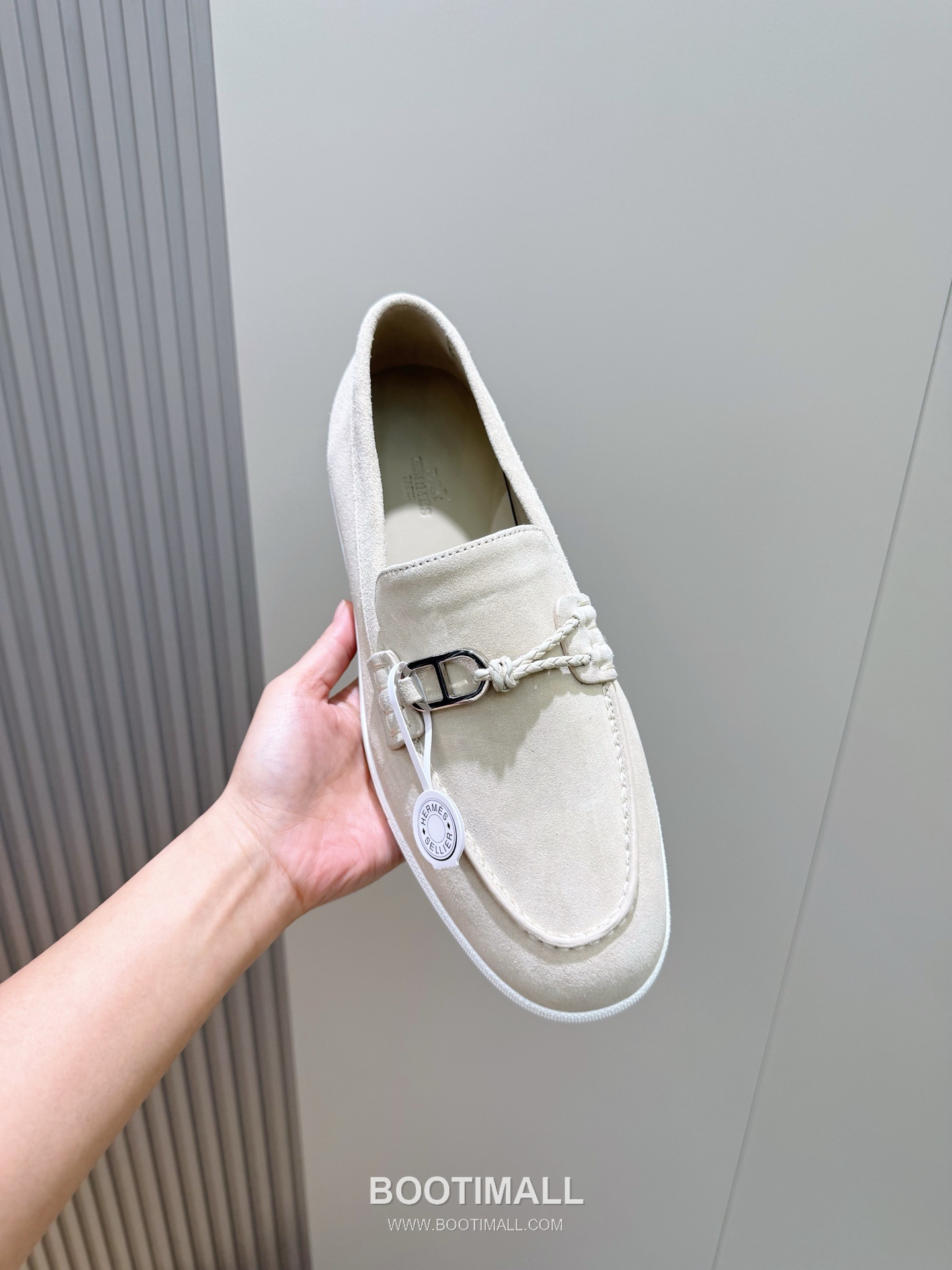 Hermes Like Loafer Calfskin Leather, Canvas Brown 에르메스 라이크 로퍼 송아지가죽, 캔버스 브라운 4