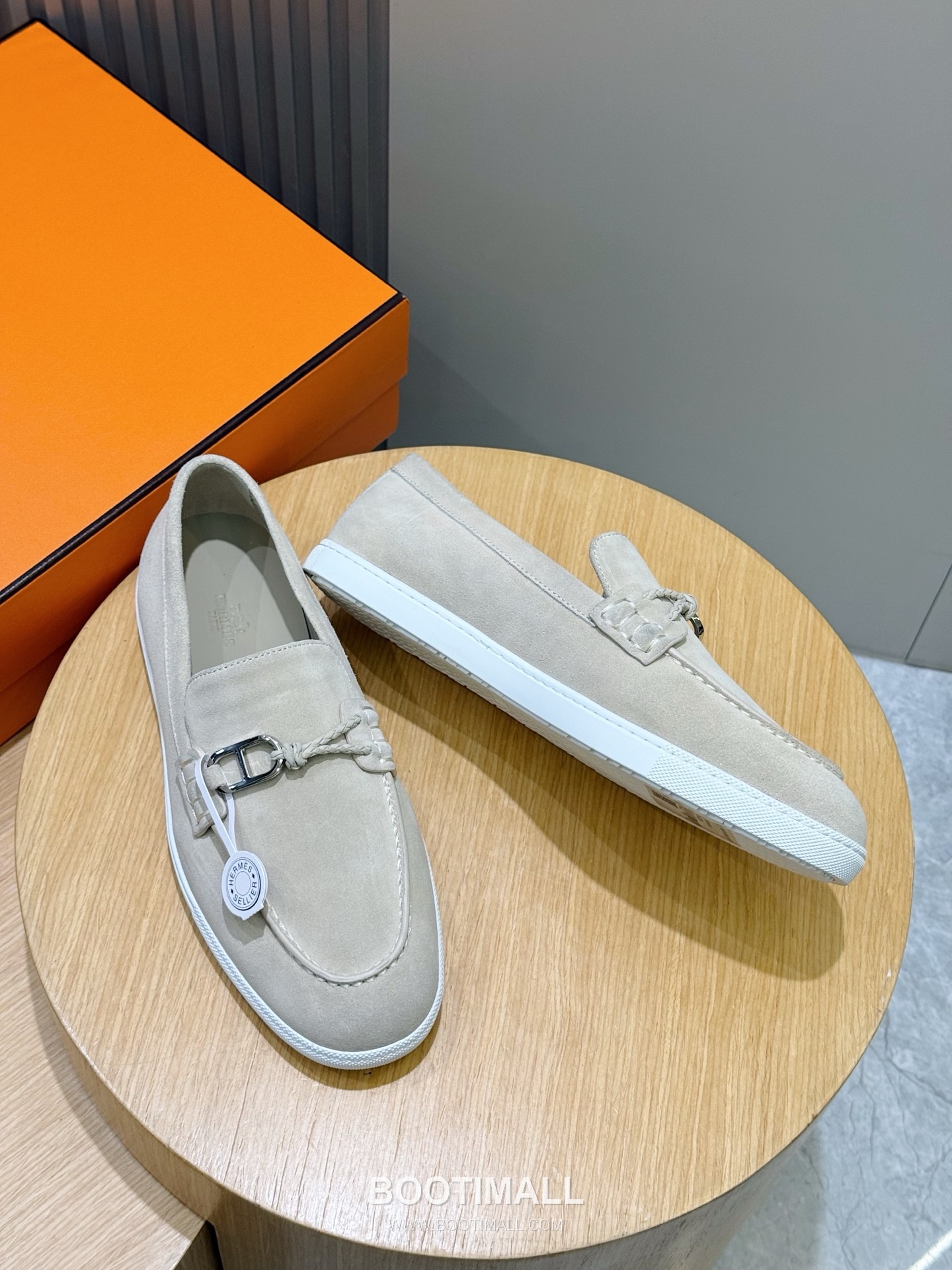 Hermes Like Loafer Calfskin Leather, Canvas Brown 에르메스 라이크 로퍼 송아지가죽, 캔버스 브라운 7