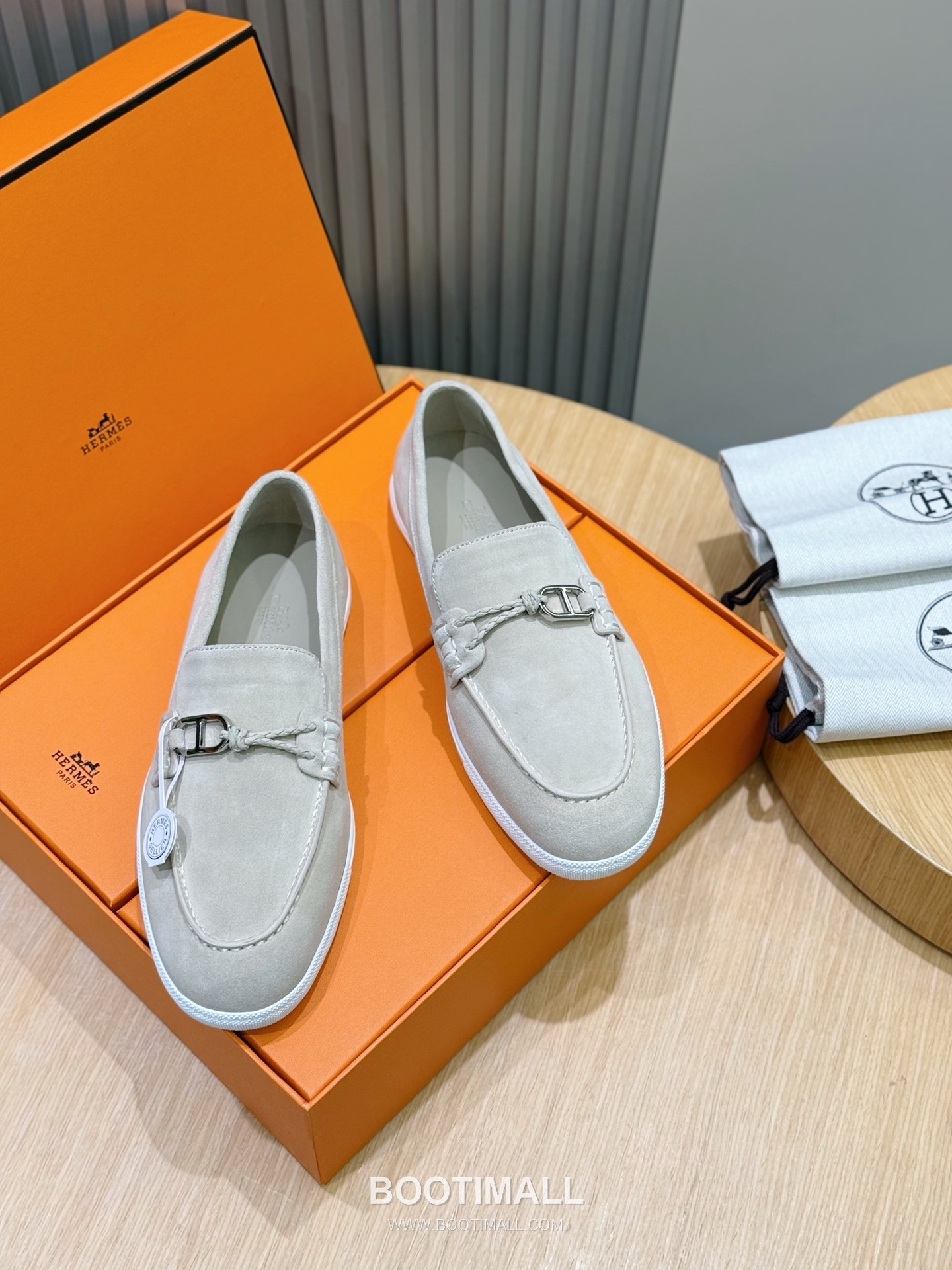 Hermes Like Loafer Calfskin Leather, Canvas Brown 에르메스 라이크 로퍼 송아지가죽, 캔버스 브라운 9