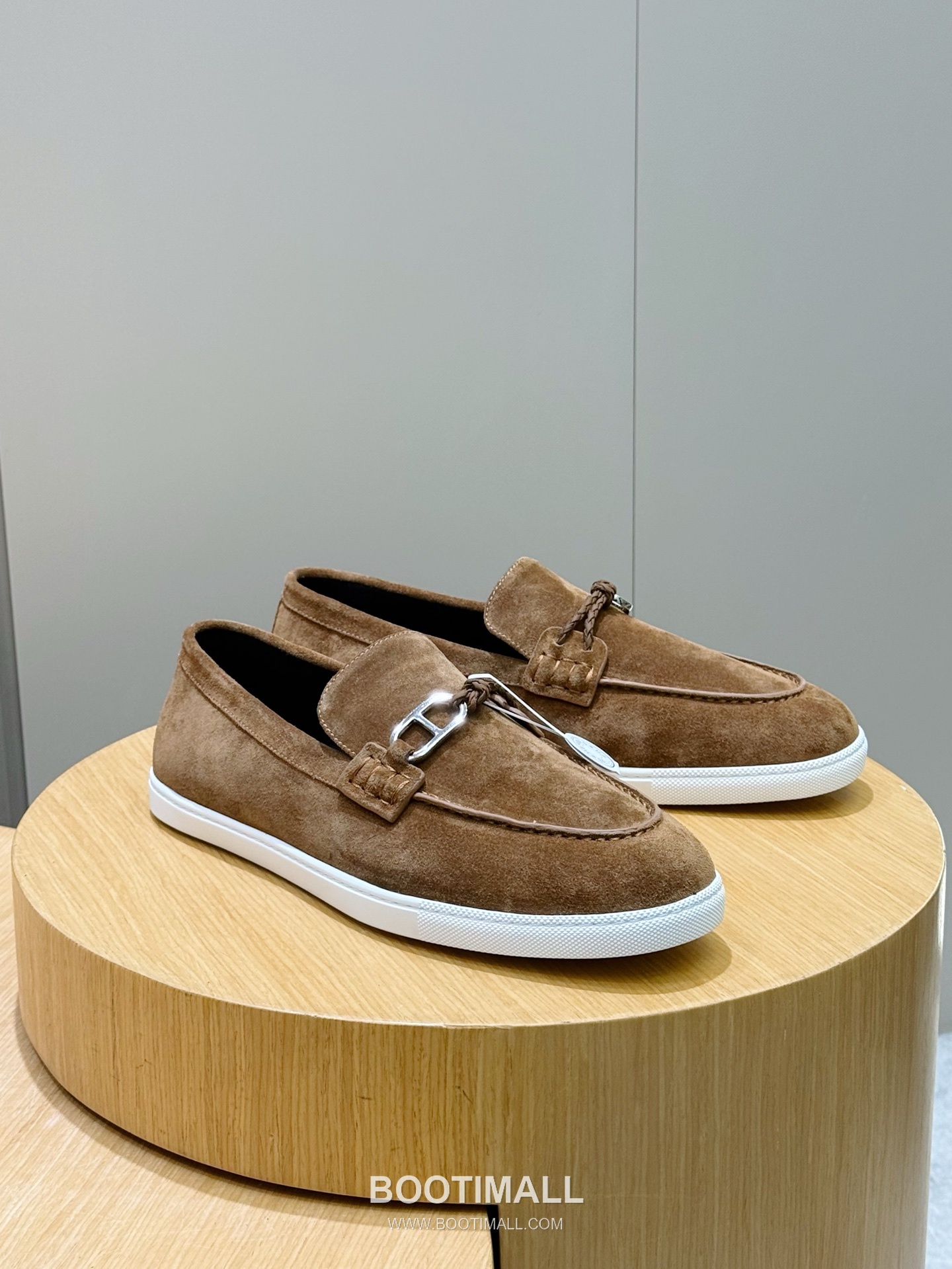 Hermes Like Loafer Calfskin Leather, Canvas Brown 에르메스 라이크 로퍼 송아지가죽, 캔버스 브라운 3