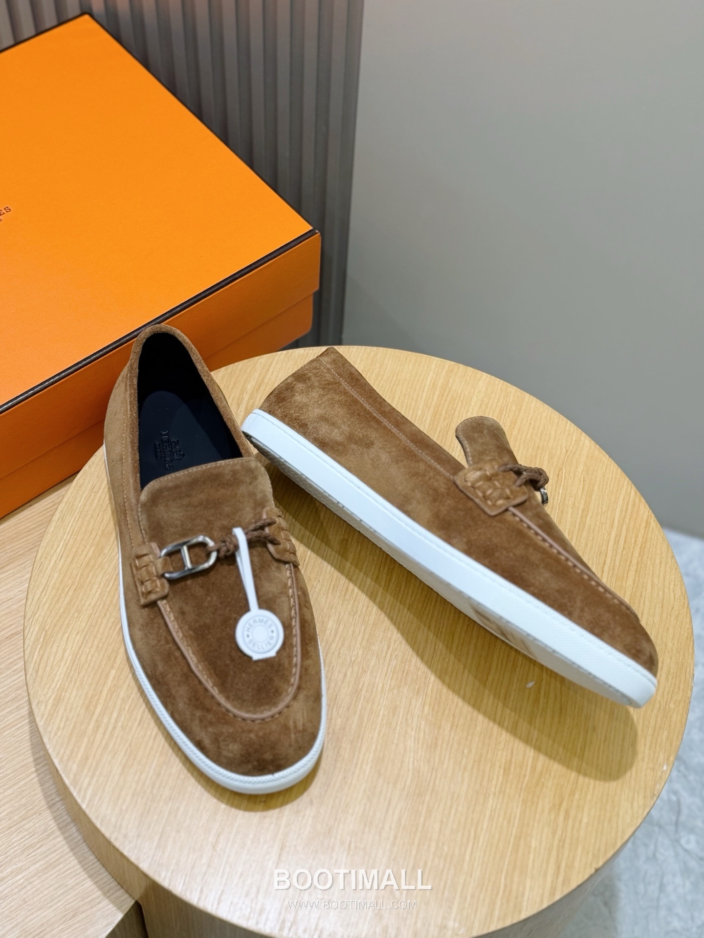 Hermes Like Loafer Calfskin Leather, Canvas Brown 에르메스 라이크 로퍼 송아지가죽, 캔버스 브라운 7