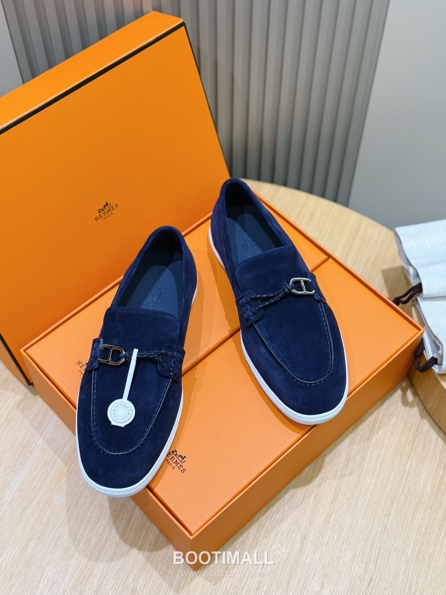 Hermes Like Loafer Calfskin Leather, Canvas Brown 에르메스 라이크 로퍼 송아지가죽, 캔버스 브라운 7