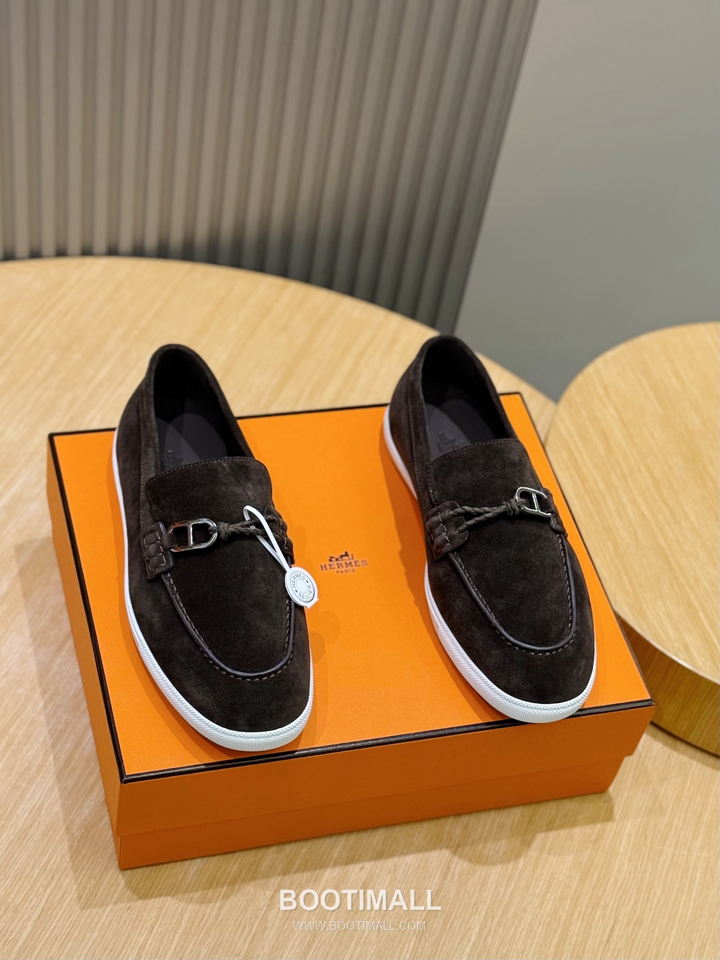 Hermes Like Loafer Calfskin Leather, Canvas Brown 에르메스 라이크 로퍼 송아지가죽, 캔버스 브라운 1