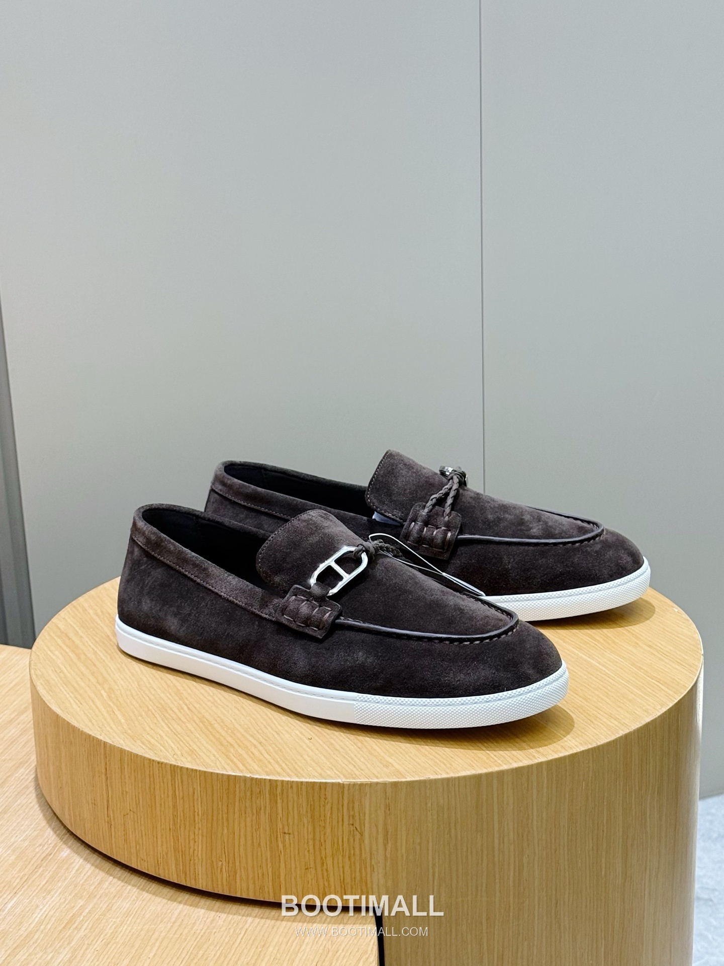 Hermes Like Loafer Calfskin Leather, Canvas Brown 에르메스 라이크 로퍼 송아지가죽, 캔버스 브라운 3