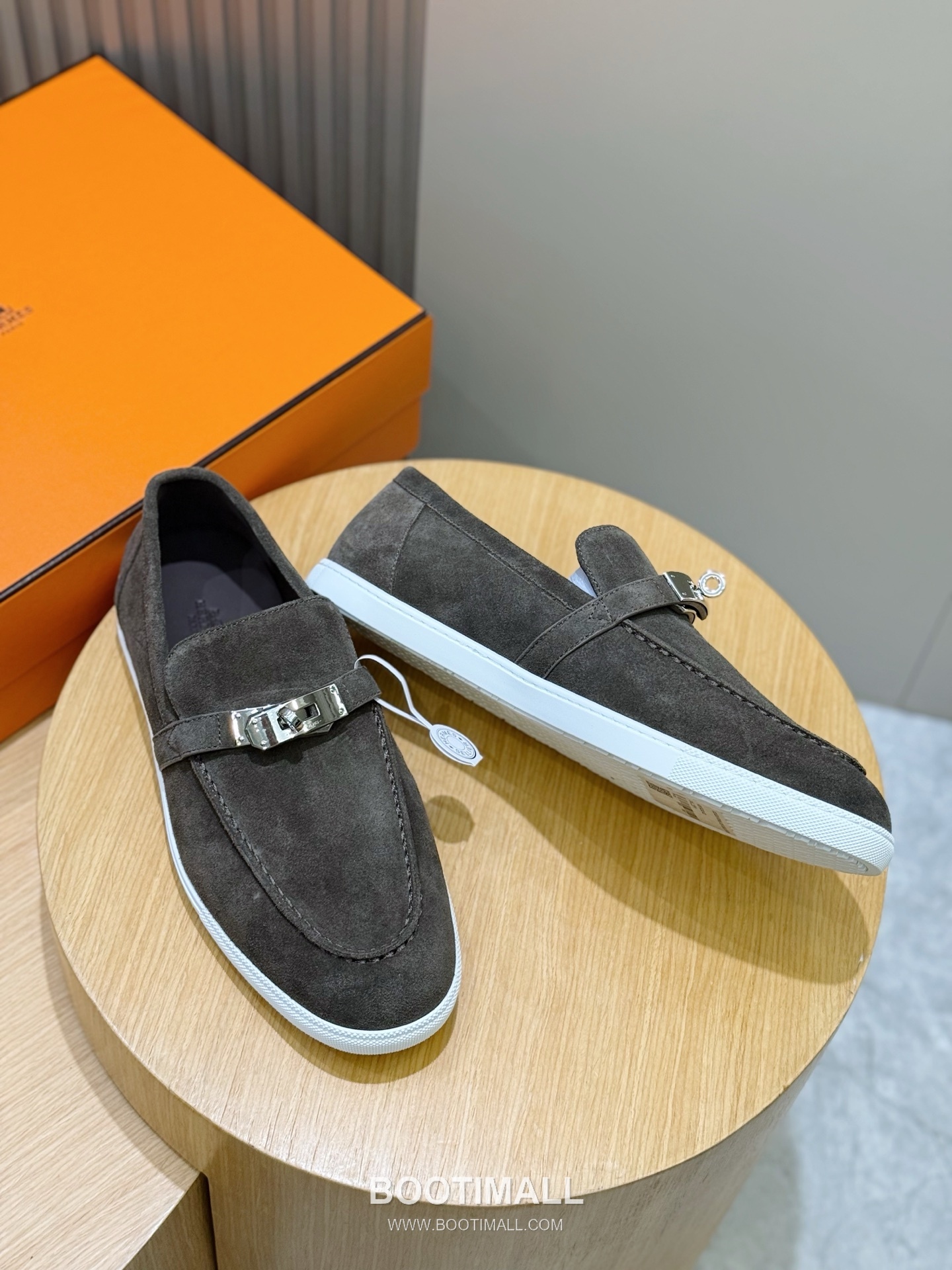 Hermes Like Loafer Calfskin Leather, Canvas Brown 에르메스 라이크 로퍼 송아지가죽, 캔버스 브라운 7
