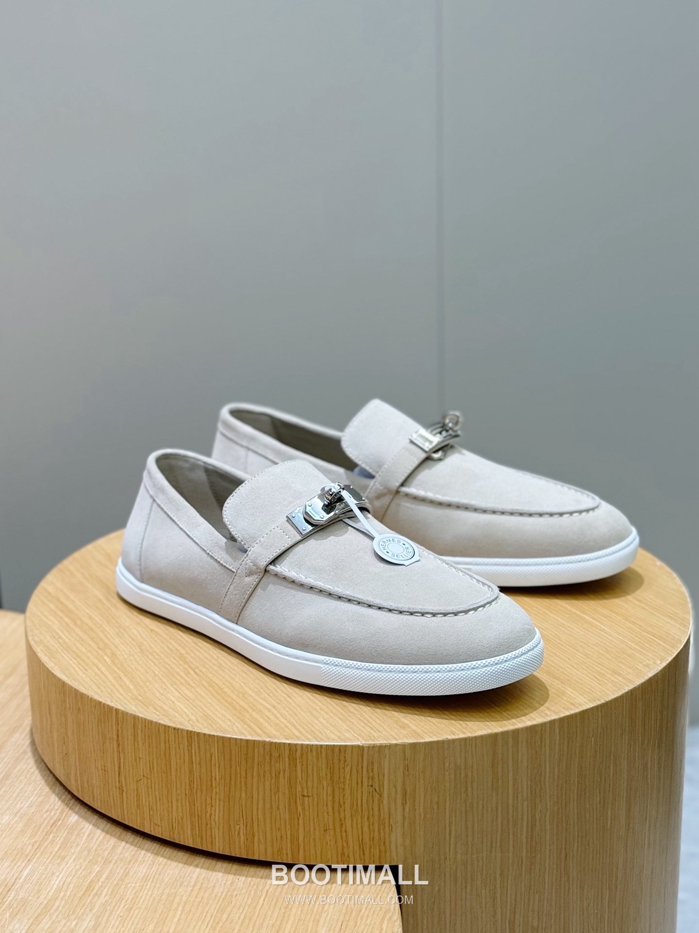 Hermes Like Loafer Calfskin Leather, Canvas Brown 에르메스 라이크 로퍼 송아지가죽, 캔버스 브라운 3