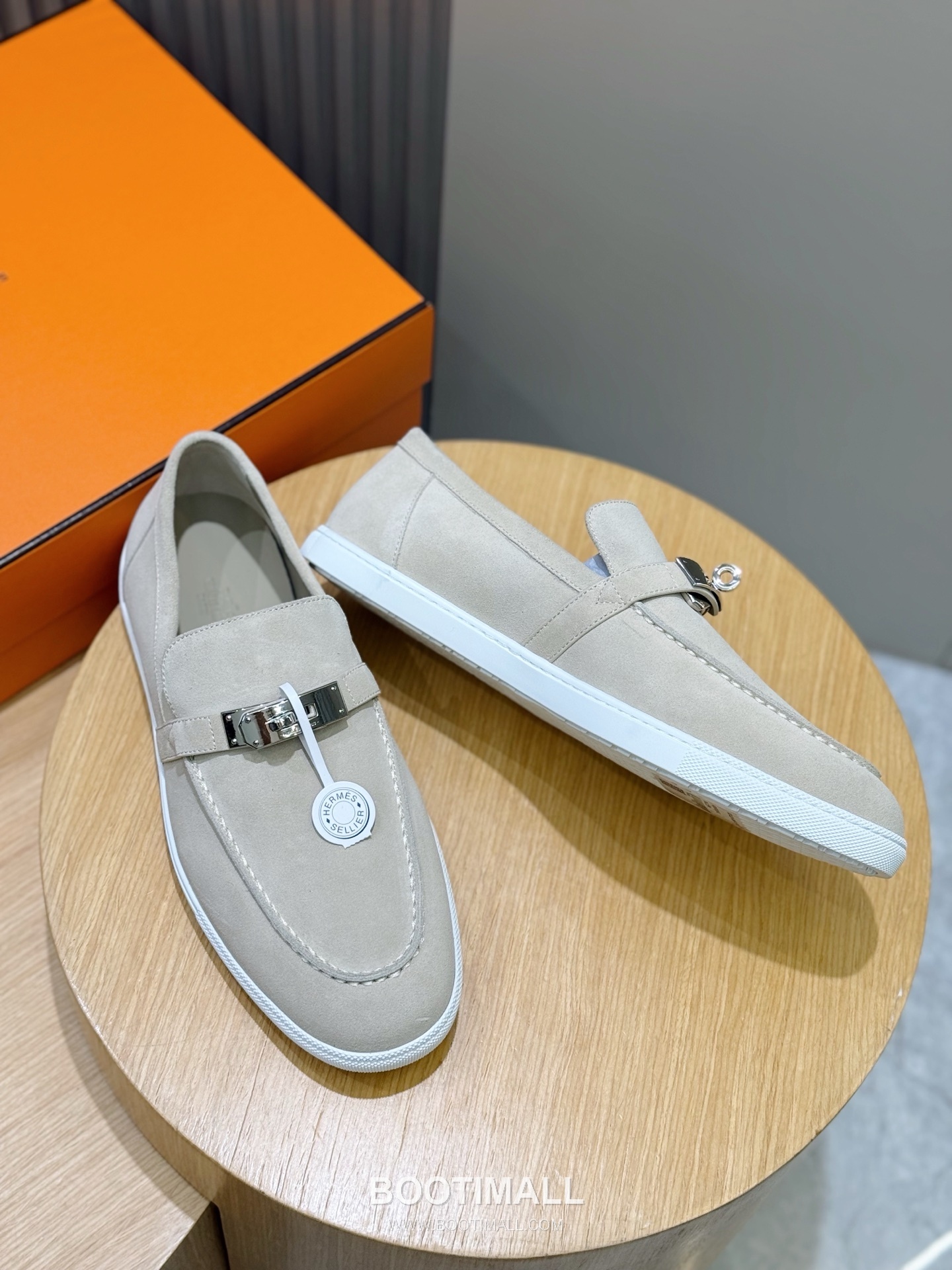 Hermes Like Loafer Calfskin Leather, Canvas Brown 에르메스 라이크 로퍼 송아지가죽, 캔버스 브라운 7