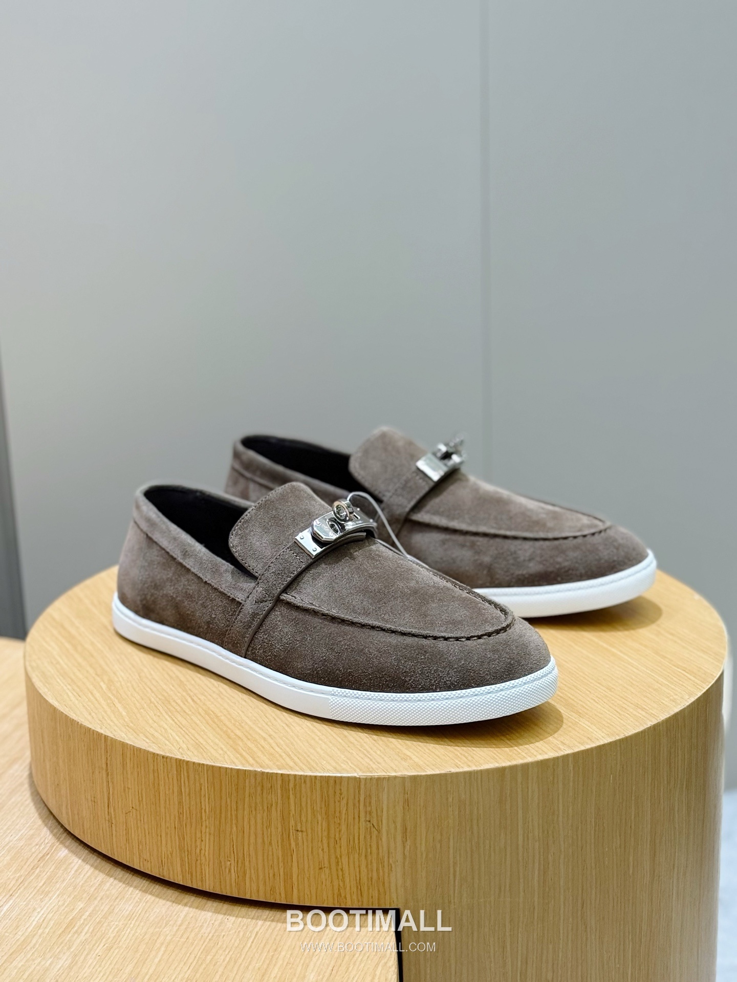Hermes Like Loafer Calfskin Leather, Canvas Brown 에르메스 라이크 로퍼 송아지가죽, 캔버스 브라운 3