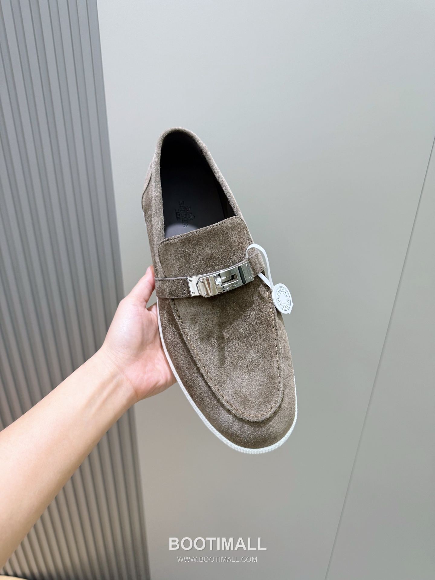 Hermes Like Loafer Calfskin Leather, Canvas Brown 에르메스 라이크 로퍼 송아지가죽, 캔버스 브라운 4