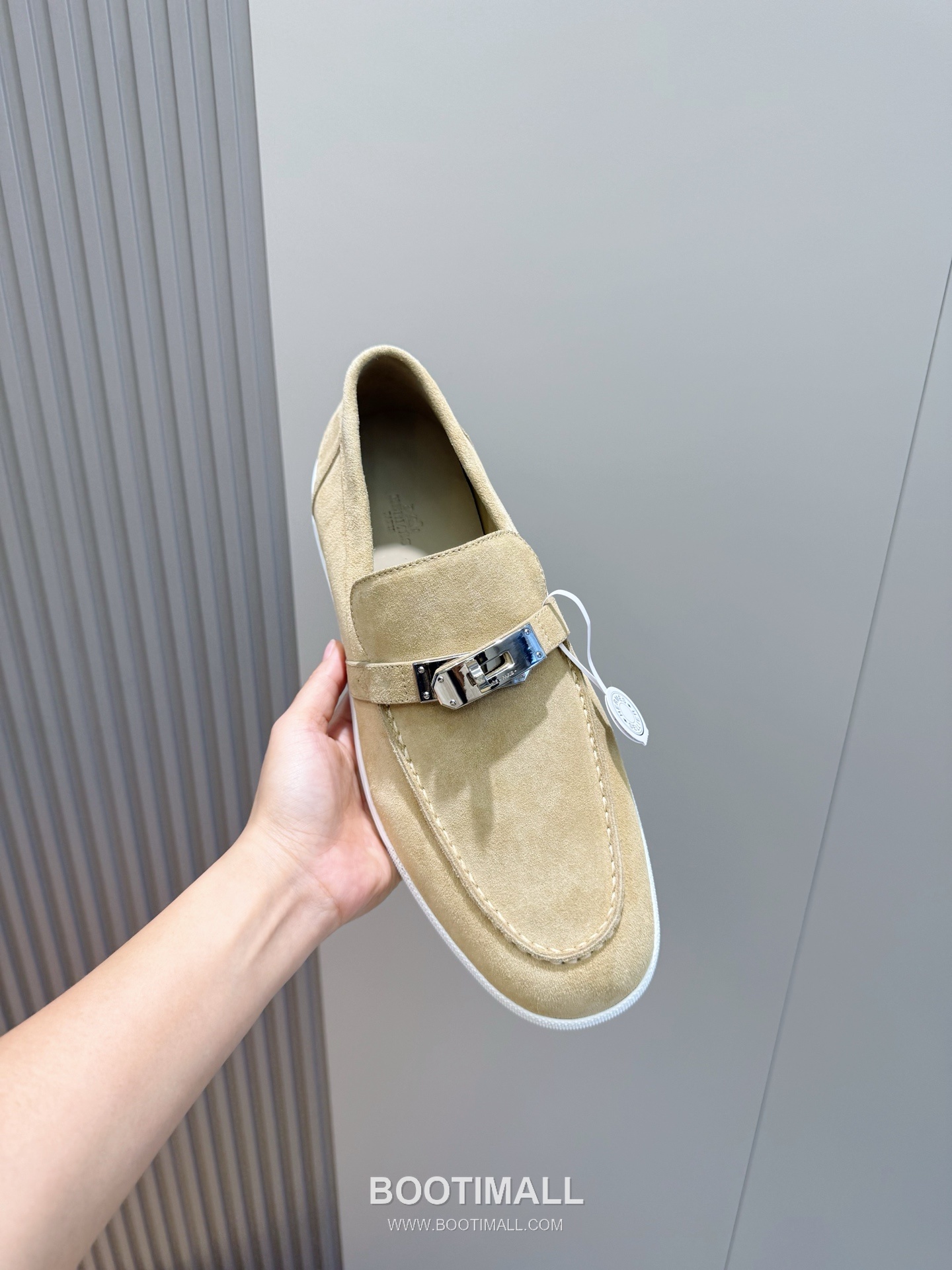 Hermes Like Loafer Calfskin Leather, Canvas Brown 에르메스 라이크 로퍼 송아지가죽, 캔버스 브라운 4