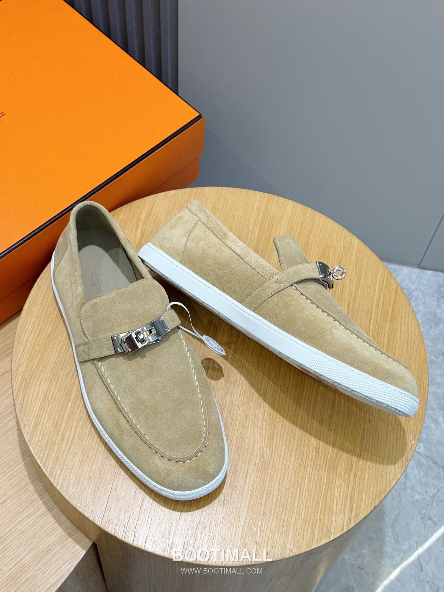 Hermes Like Loafer Calfskin Leather, Canvas Brown 에르메스 라이크 로퍼 송아지가죽, 캔버스 브라운 7
