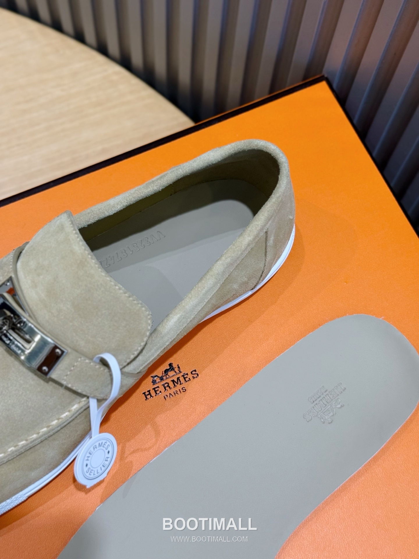 Hermes Like Loafer Calfskin Leather, Canvas Brown 에르메스 라이크 로퍼 송아지가죽, 캔버스 브라운 8