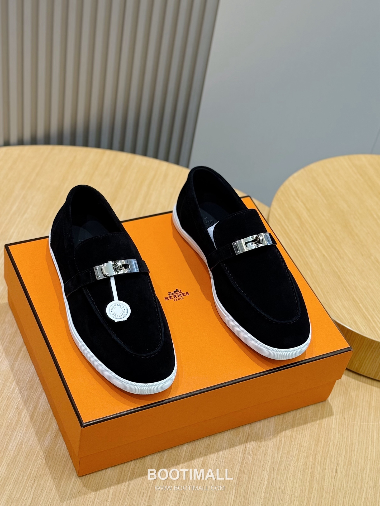 Hermes Like Loafer Calfskin Leather, Canvas Brown 에르메스 라이크 로퍼 송아지가죽, 캔버스 브라운 1