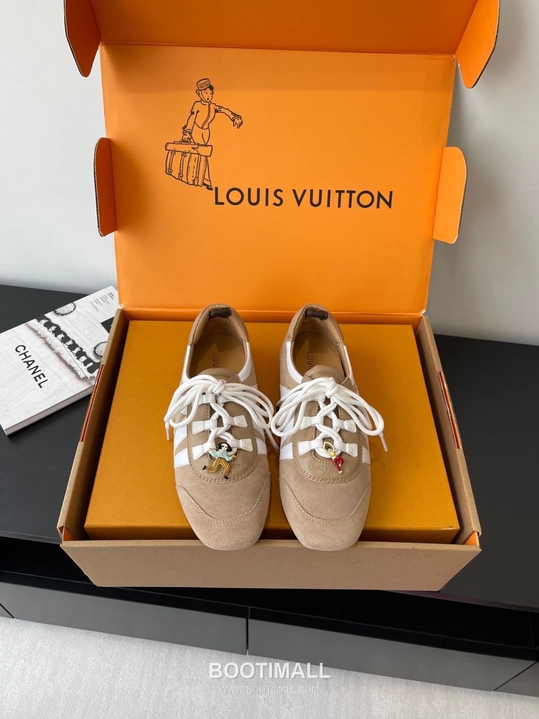Louis Vuitton Sneakerina Ballet Sneaker Calf Suede Leather Brown Sneakers 루이비통 스니커리나 발레 스니커즈 송아지 스웨이드 가죽 브라운 1