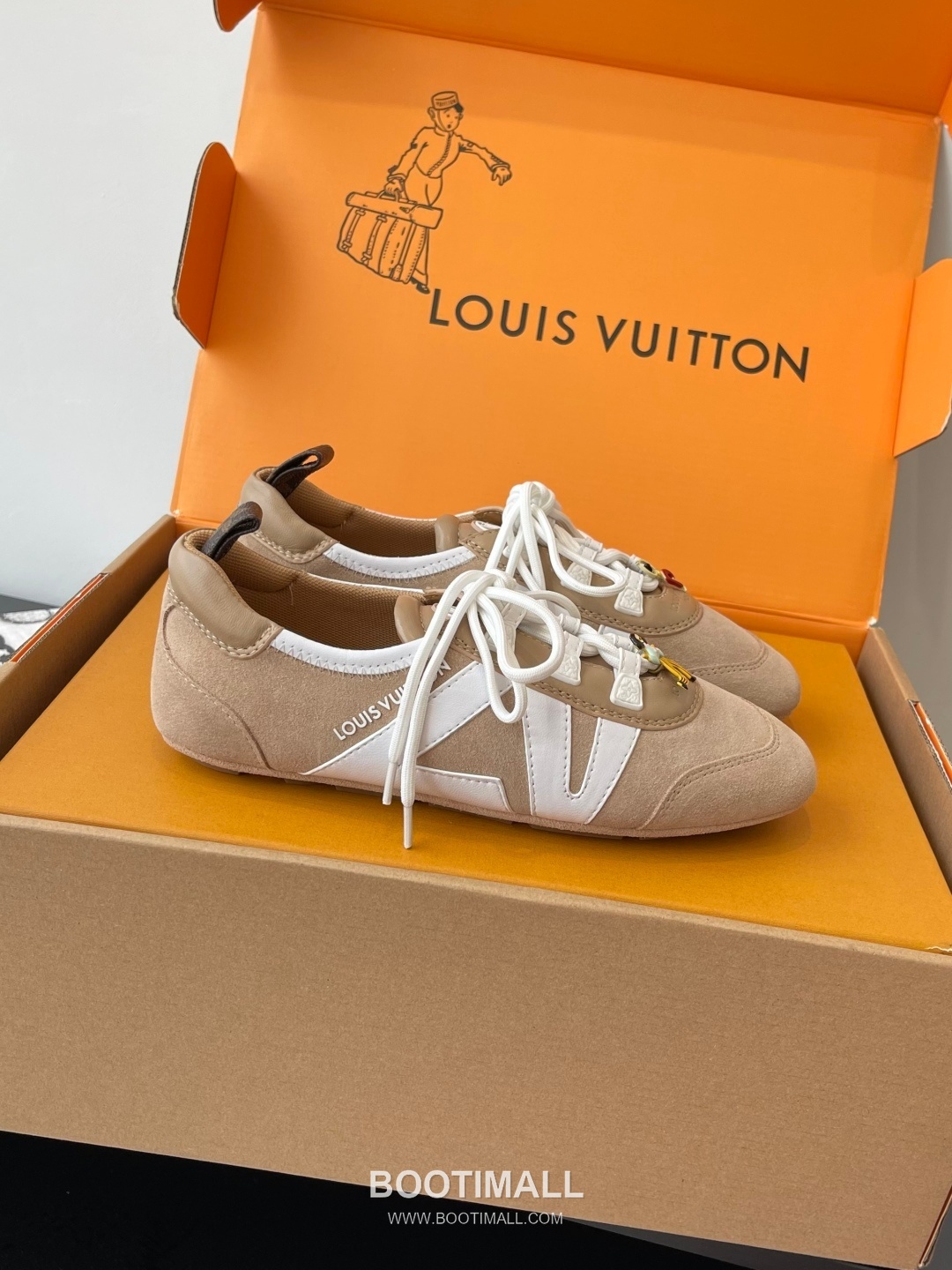 Louis Vuitton Sneakerina Ballet Sneaker Calf Suede Leather Brown Sneakers 루이비통 스니커리나 발레 스니커즈 송아지 스웨이드 가죽 브라운 2
