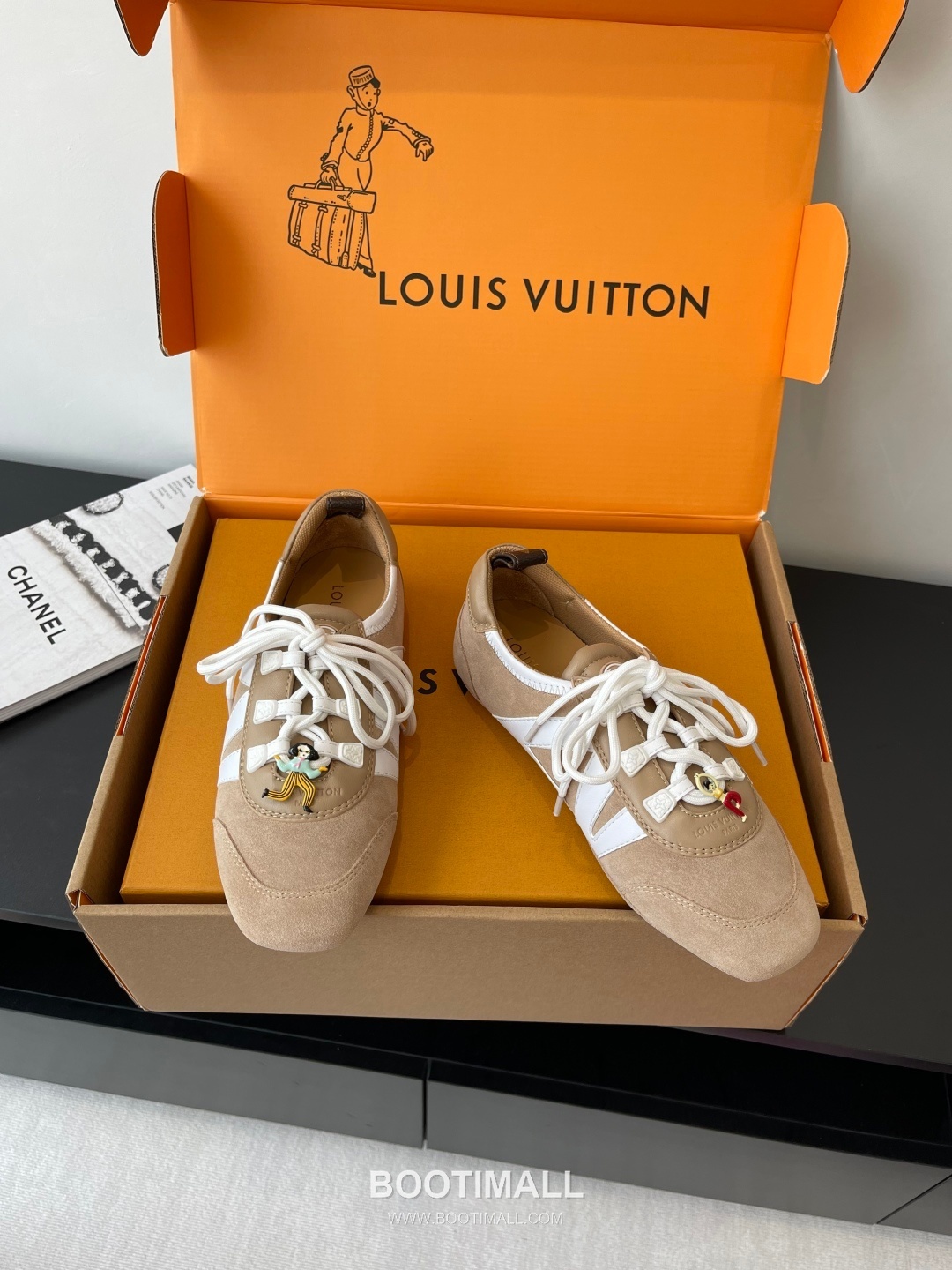 Louis Vuitton Sneakerina Ballet Sneaker Calf Suede Leather Brown Sneakers 루이비통 스니커리나 발레 스니커즈 송아지 스웨이드 가죽 브라운 3