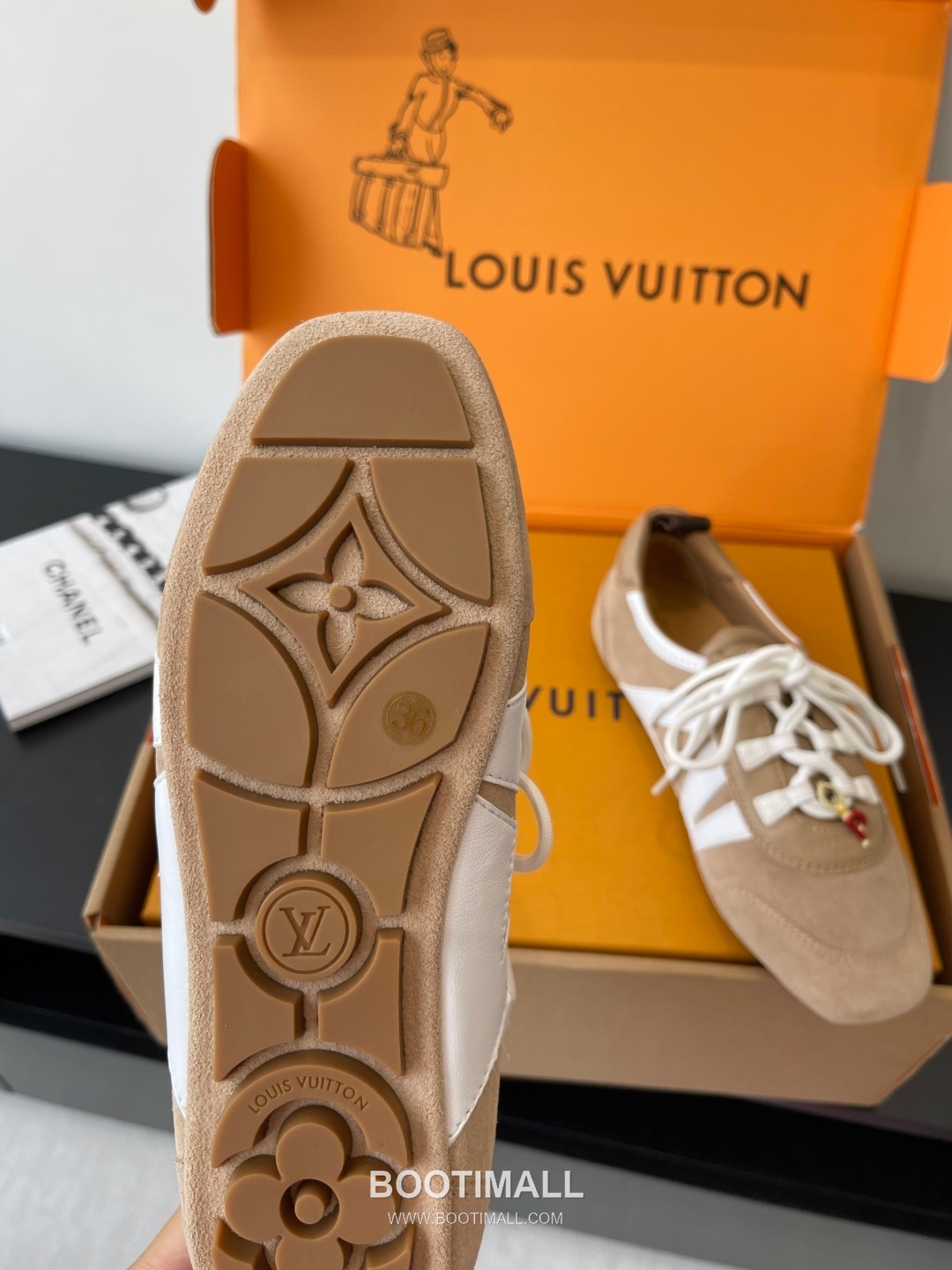 Louis Vuitton Sneakerina Ballet Sneaker Calf Suede Leather Brown Sneakers 루이비통 스니커리나 발레 스니커즈 송아지 스웨이드 가죽 브라운 5