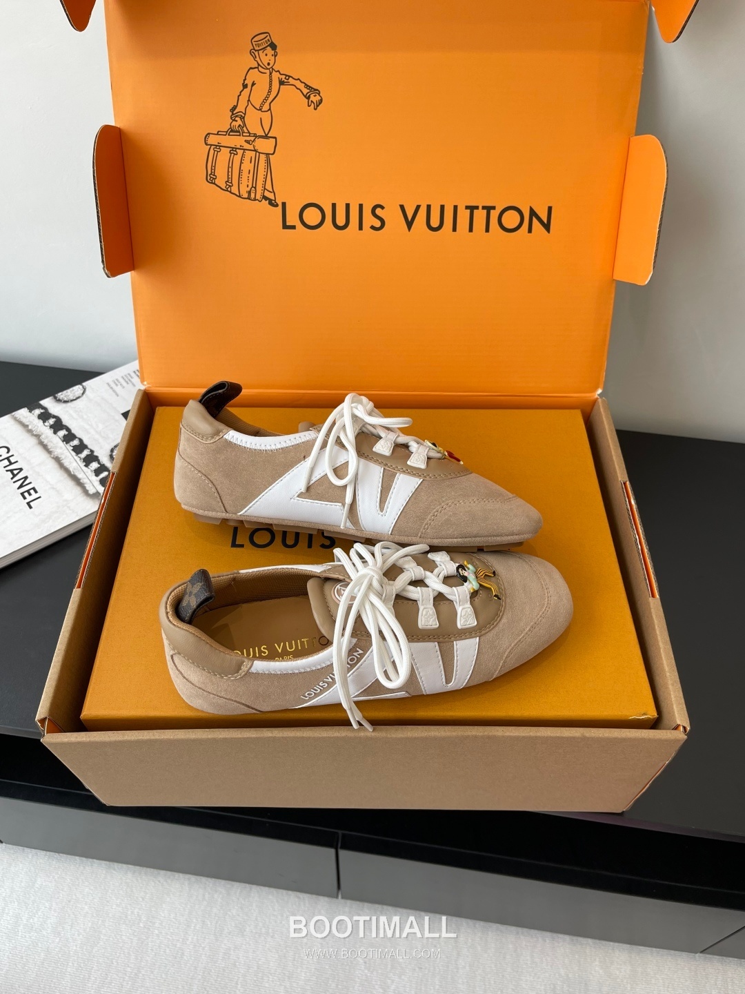 Louis Vuitton Sneakerina Ballet Sneaker Calf Suede Leather Brown Sneakers 루이비통 스니커리나 발레 스니커즈 송아지 스웨이드 가죽 브라운 9