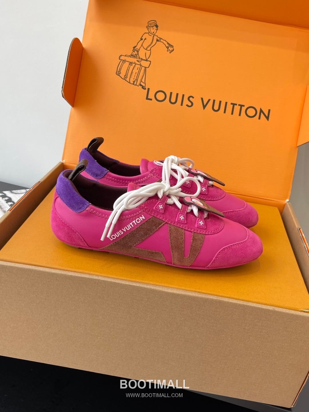 Louis Vuitton Sneakerina Ballet Sneaker Calf Suede Leather Brown Sneakers 루이비통 스니커리나 발레 스니커즈 송아지 스웨이드 가죽 브라운 2
