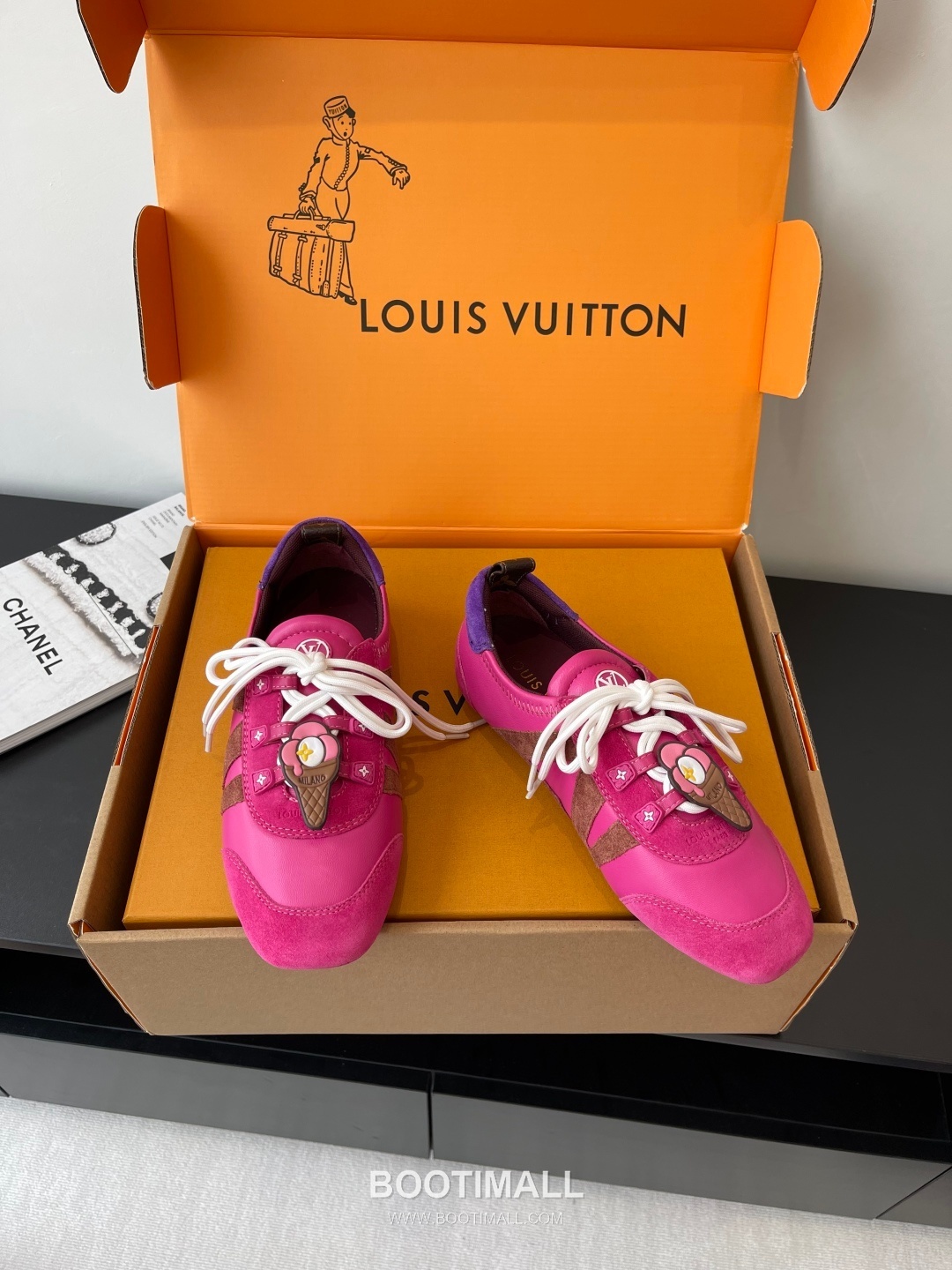 Louis Vuitton Sneakerina Ballet Sneaker Calf Suede Leather Brown Sneakers 루이비통 스니커리나 발레 스니커즈 송아지 스웨이드 가죽 브라운 3
