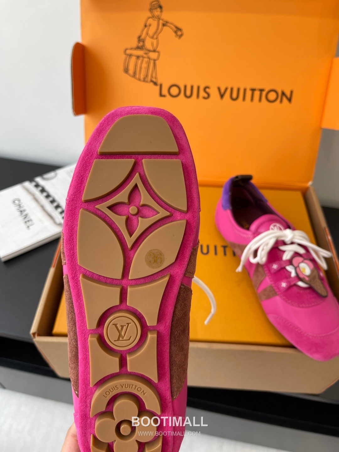 Louis Vuitton Sneakerina Ballet Sneaker Calf Suede Leather Brown Sneakers 루이비통 스니커리나 발레 스니커즈 송아지 스웨이드 가죽 브라운 5