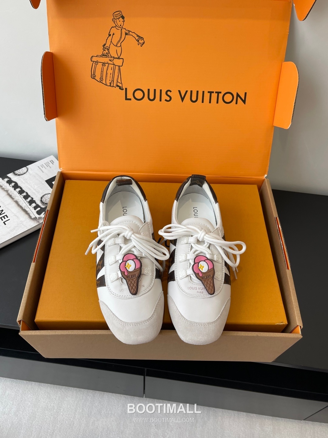 Louis Vuitton Sneakerina Ballet Sneaker Calf Suede Leather Brown Sneakers 루이비통 스니커리나 발레 스니커즈 송아지 스웨이드 가죽 브라운 1