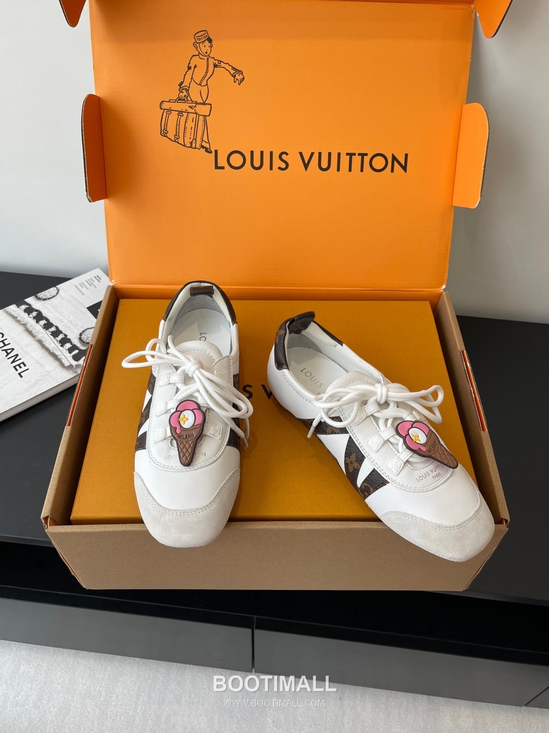 Louis Vuitton Sneakerina Ballet Sneaker Calf Suede Leather Brown Sneakers 루이비통 스니커리나 발레 스니커즈 송아지 스웨이드 가죽 브라운 3