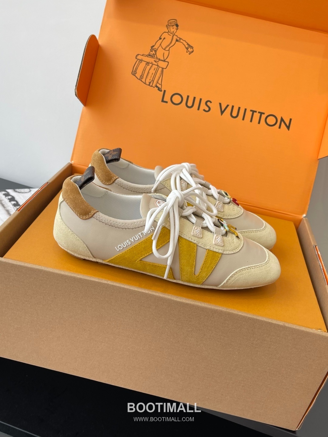 Louis Vuitton Sneakerina Ballet Sneaker Calf Suede Leather Brown Sneakers 루이비통 스니커리나 발레 스니커즈 송아지 스웨이드 가죽 브라운 2