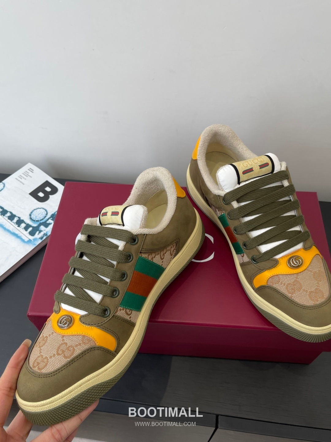 Gucci Dirty Sneaker Calfskin Leather White Sneakers 구찌 더티 스니커즈 송아지가죽 화이트 3