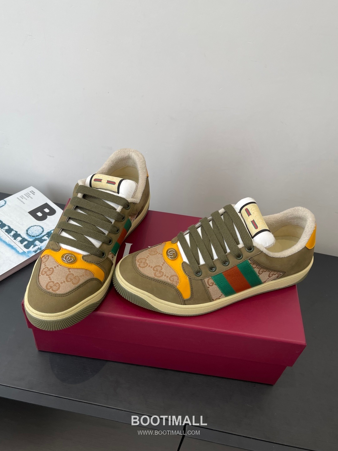 Gucci Dirty Sneaker Calfskin Leather White Sneakers 구찌 더티 스니커즈 송아지가죽 화이트 9