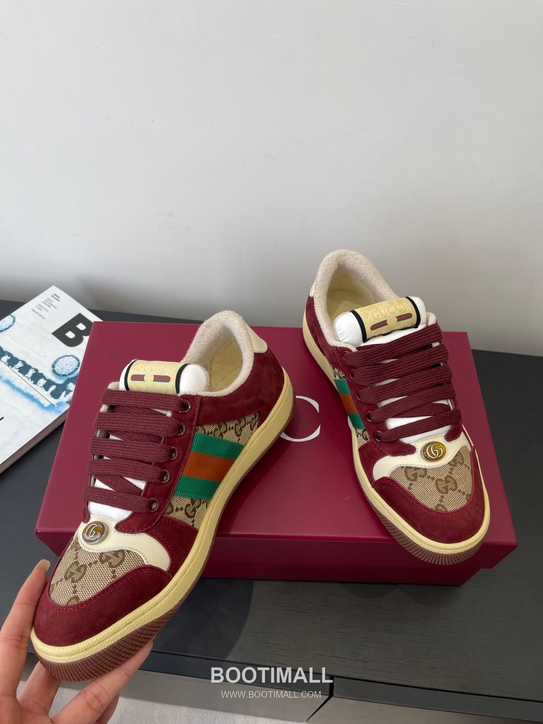 Gucci Dirty Sneaker Calfskin Leather White Sneakers 구찌 더티 스니커즈 송아지가죽 화이트 3