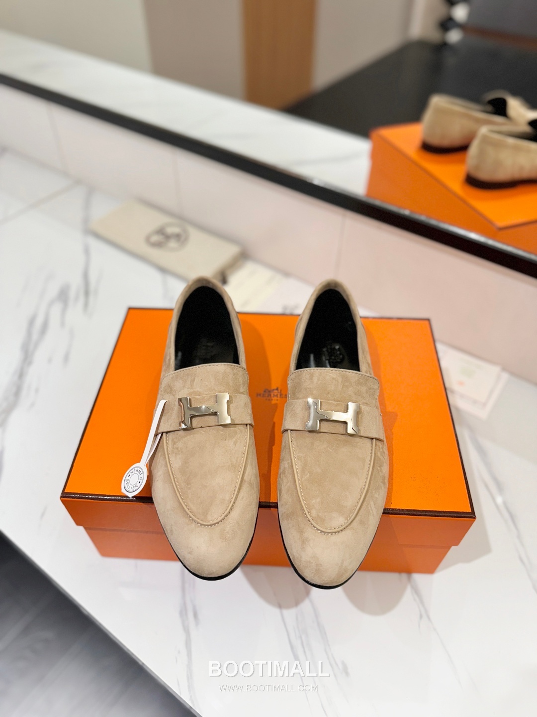 Hermes Classic Loafer Calfskin, Mixed Sheepskin Beige 에르메스 클래식 로퍼 송아지가죽, 혼합종 양가죽 베이지 3