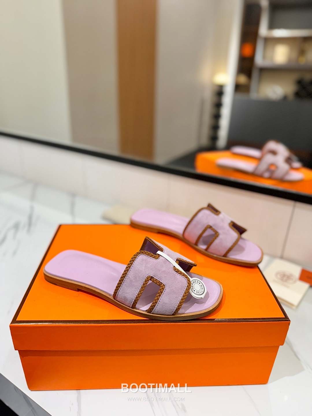 Hermes Classic Mule Sheepskin, Mixed Sheepskin Lining Brown 에르메스 클래식 뮬 양가죽, 혼합 양가죽 안감 브라운 1