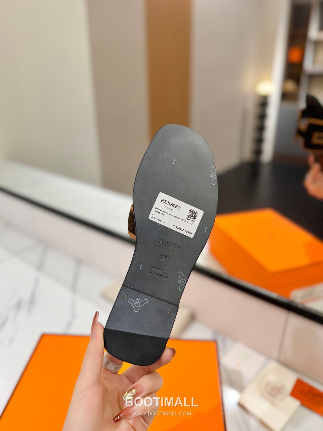 Hermes Classic Mule Sheepskin, Mixed Sheepskin Lining Brown 에르메스 클래식 뮬 양가죽, 혼합 양가죽 안감 브라운 9