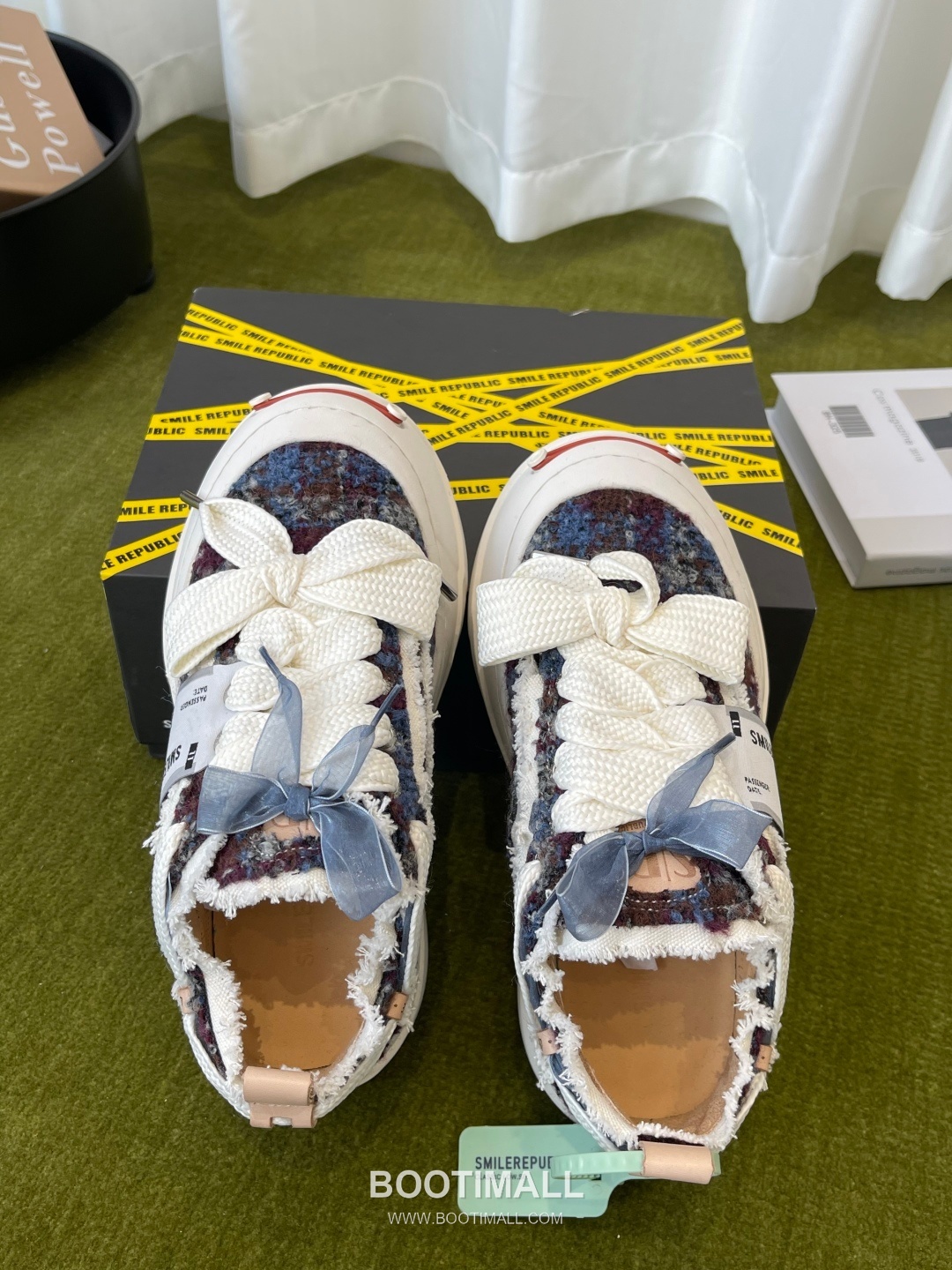 Open Smile Canvas Canvas Wool White Sneakers 오픈 스마일 캔버스 캔버스, 울 화이트 스니커즈 7