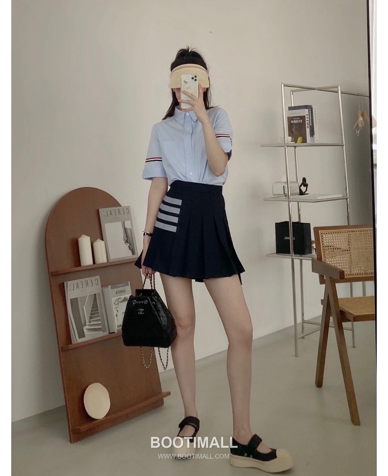 Thom Browne Four-Stripes A-Line Skirt Wool Suit Fabric Dark Color 톰브라운 사선 4선 A라인 스커트 양모 수트 원단 다크 컬러 0, 1, 2, 3 4