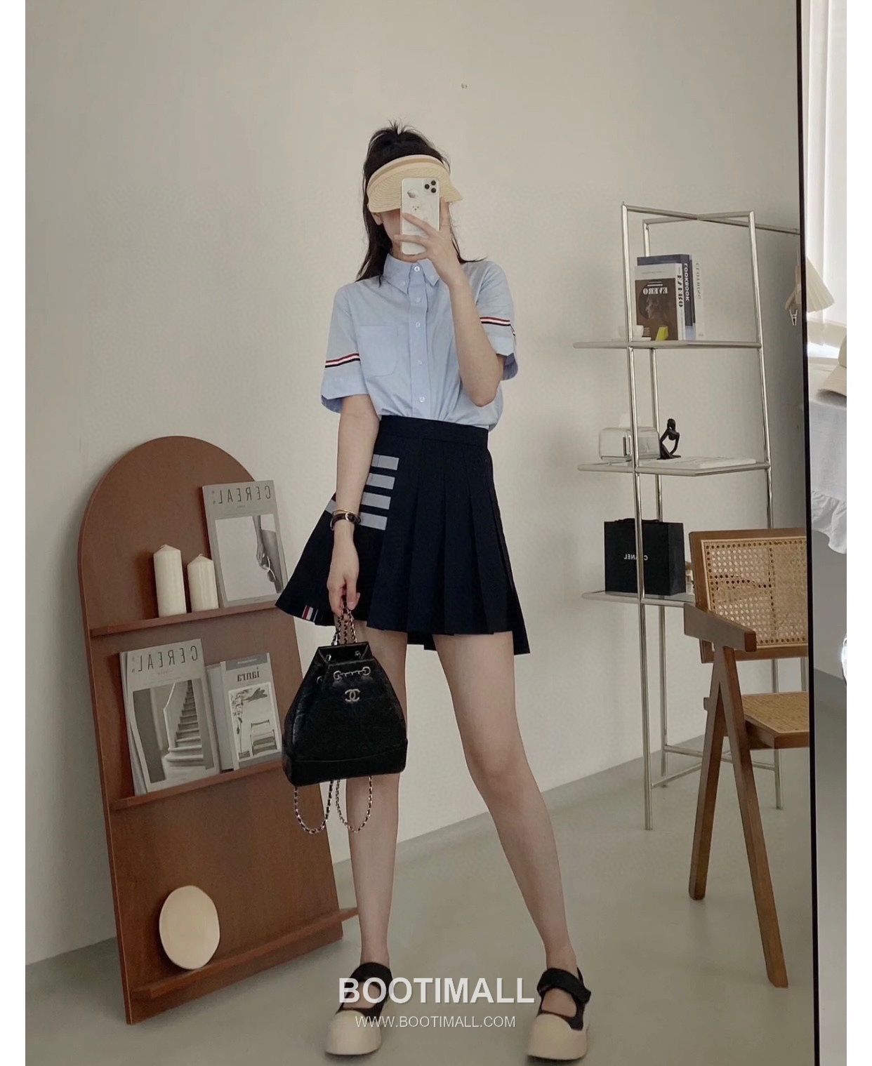 Thom Browne Four-Stripes A-Line Skirt Wool Suit Fabric Dark Color 톰브라운 사선 4선 A라인 스커트 양모 수트 원단 다크 컬러 0, 1, 2, 3 5