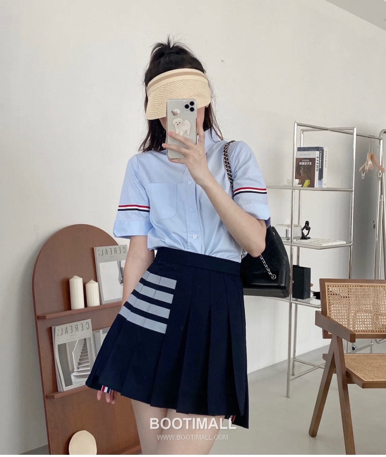 Thom Browne Four-Stripes A-Line Skirt Wool Suit Fabric Dark Color 톰브라운 사선 4선 A라인 스커트 양모 수트 원단 다크 컬러 0, 1, 2, 3 6