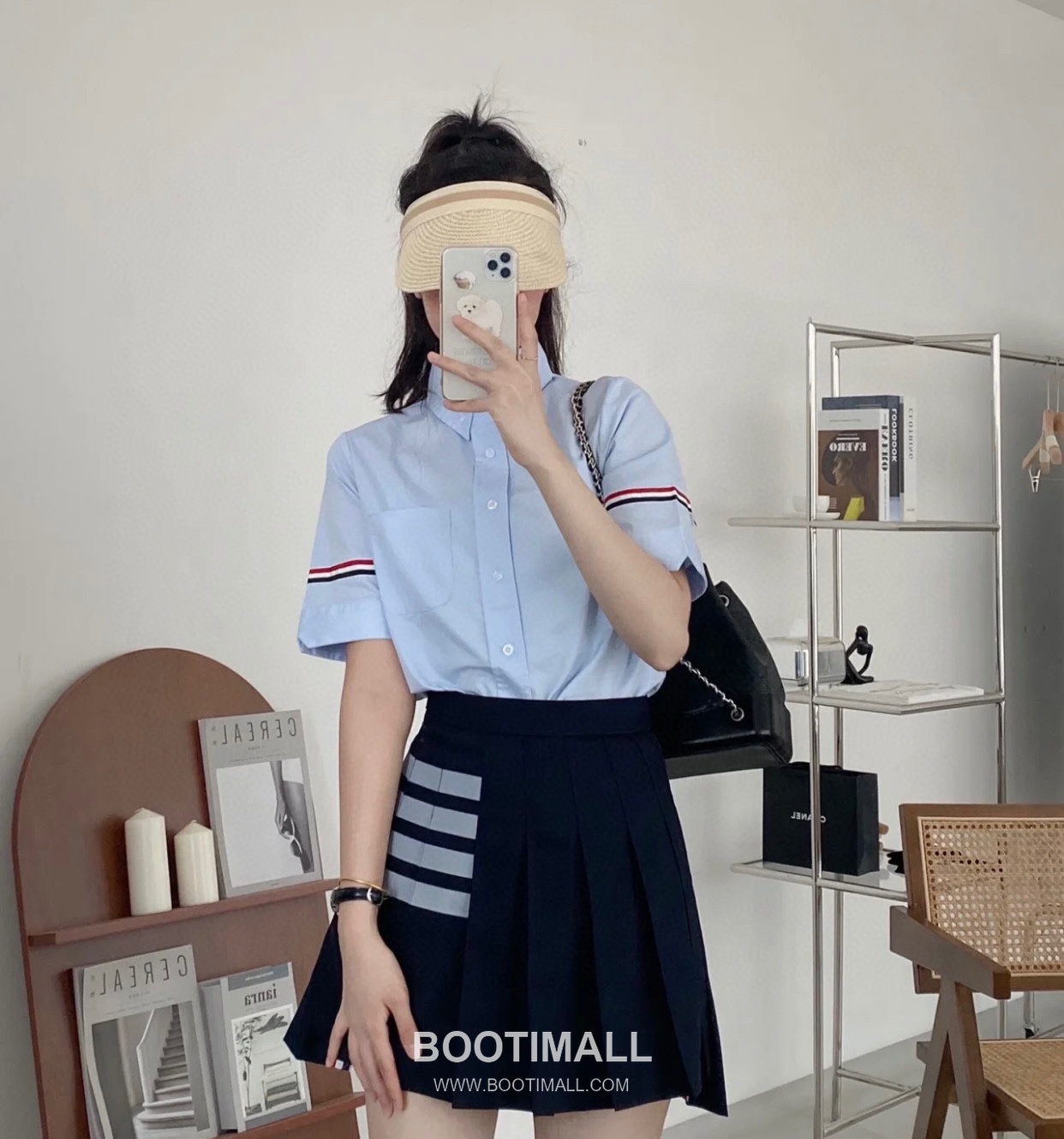 Thom Browne Four-Stripes A-Line Skirt Wool Suit Fabric Dark Color 톰브라운 사선 4선 A라인 스커트 양모 수트 원단 다크 컬러 0, 1, 2, 3 7