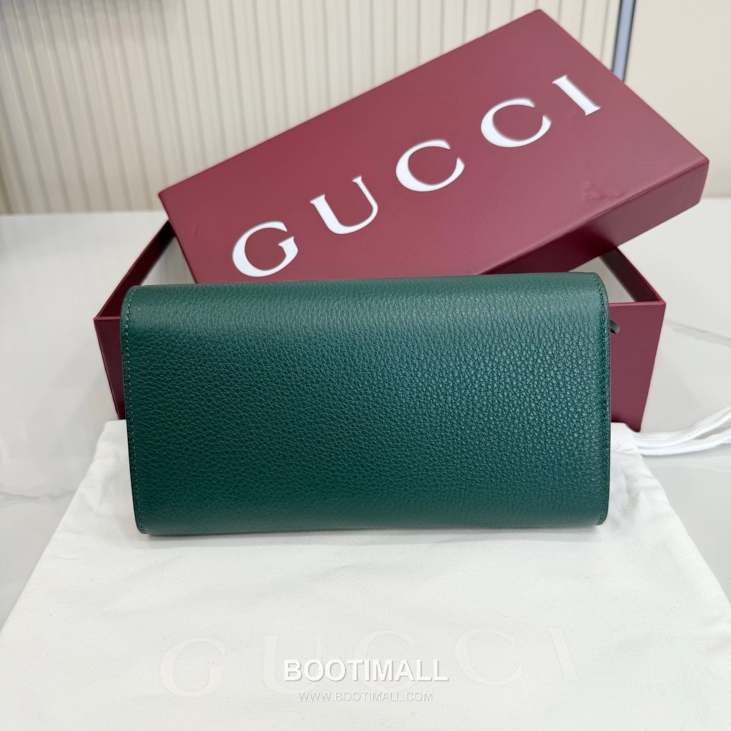 Gucci Long Wallet Grainy Cowhide Leather Green 구찌 롱 월렛 그레인드 소가죽 그린 19cm 2