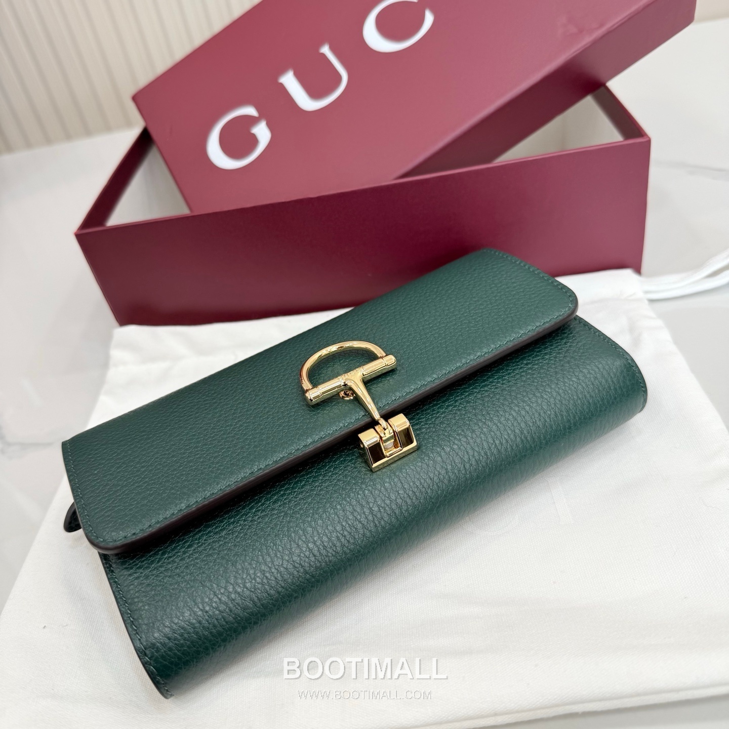 Gucci Long Wallet Grainy Cowhide Leather Green 구찌 롱 월렛 그레인드 소가죽 그린 19cm 3