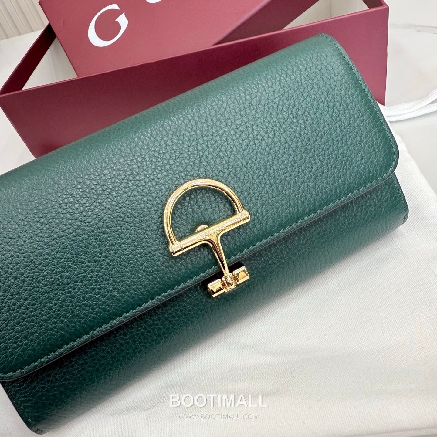 Gucci Long Wallet Grainy Cowhide Leather Green 구찌 롱 월렛 그레인드 소가죽 그린 19cm 4