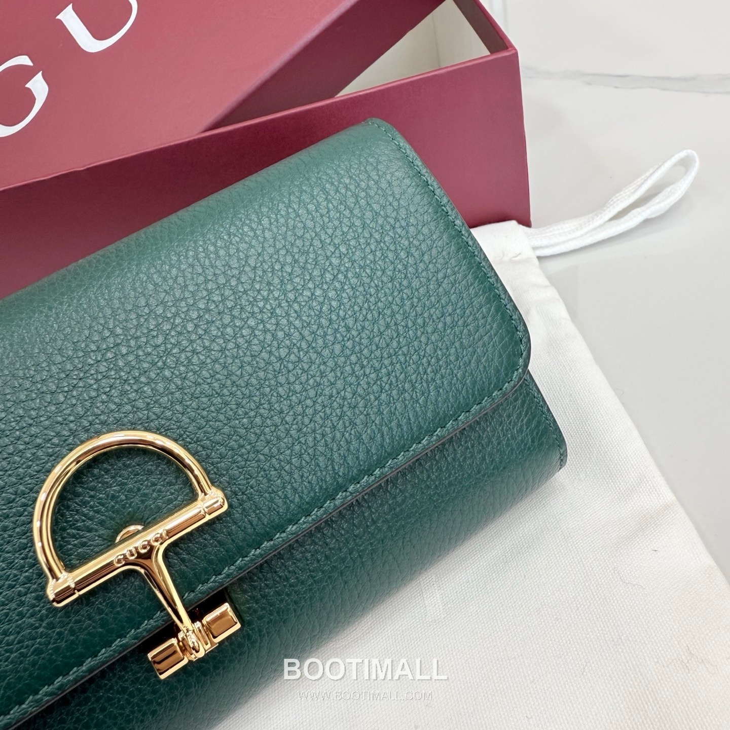 Gucci Long Wallet Grainy Cowhide Leather Green 구찌 롱 월렛 그레인드 소가죽 그린 19cm 5