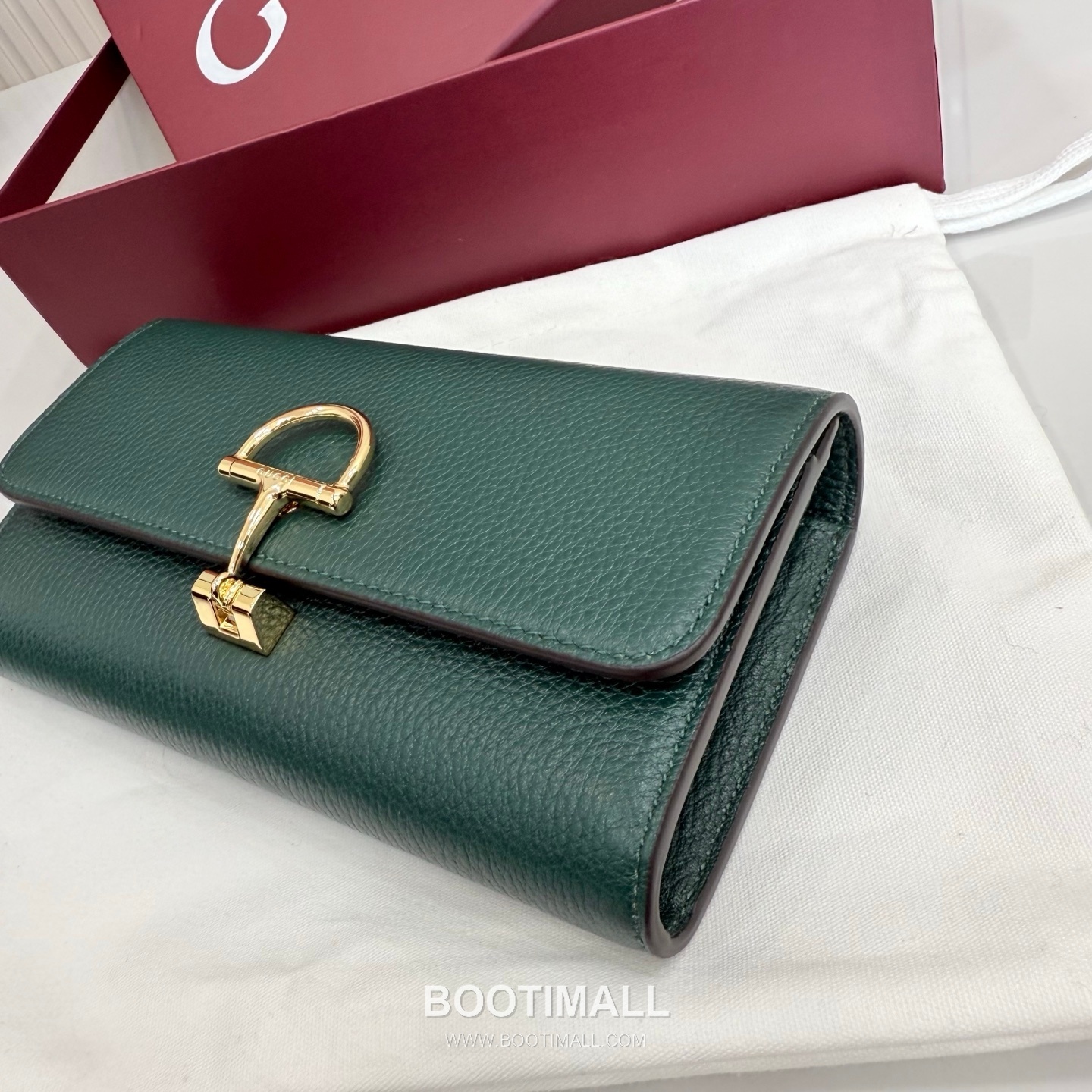 Gucci Long Wallet Grainy Cowhide Leather Green 구찌 롱 월렛 그레인드 소가죽 그린 19cm 6