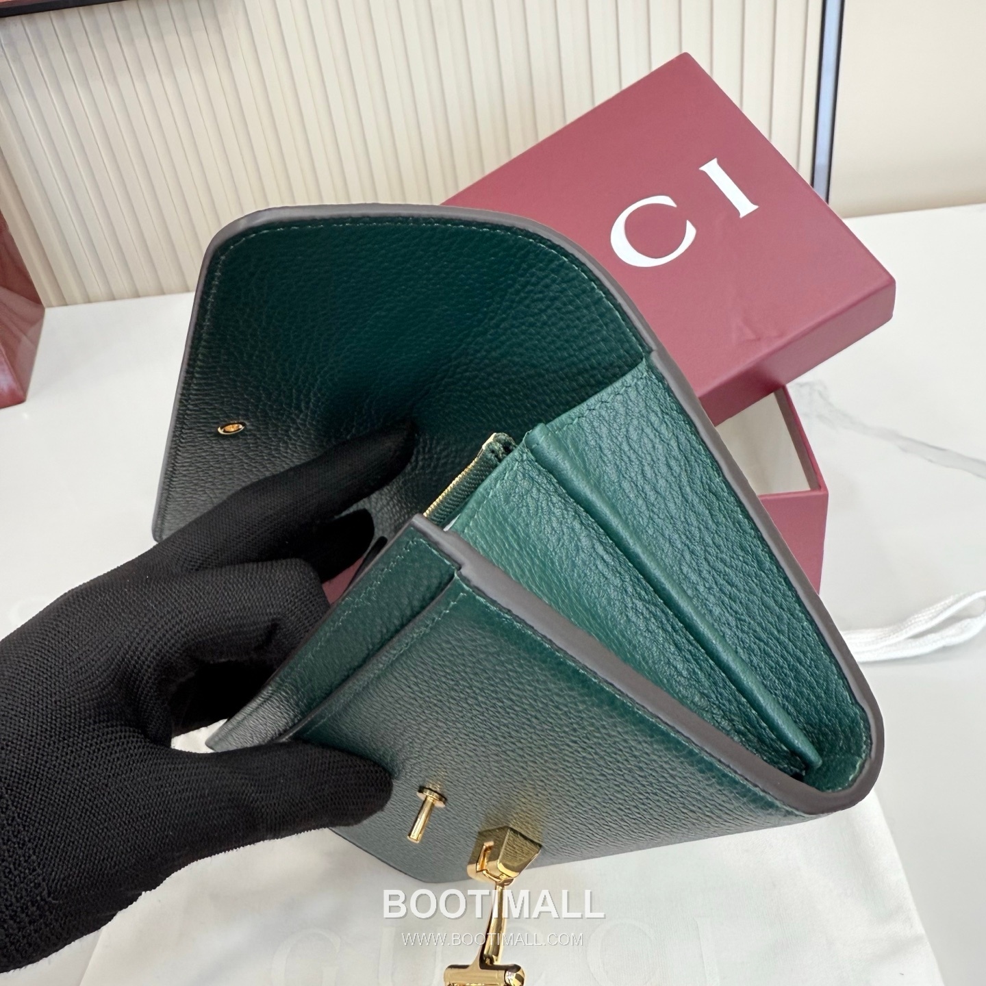 Gucci Long Wallet Grainy Cowhide Leather Green 구찌 롱 월렛 그레인드 소가죽 그린 19cm 8