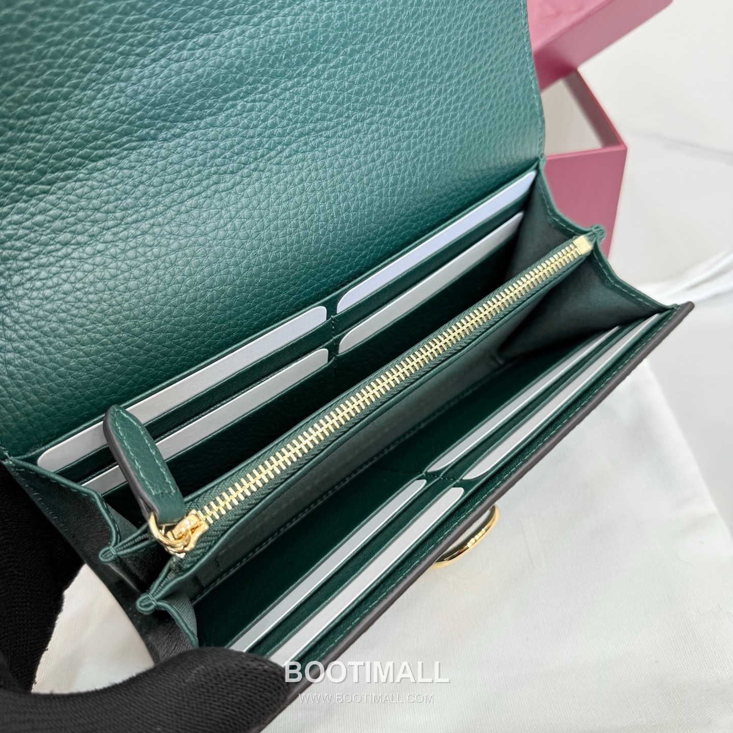 Gucci Long Wallet Grainy Cowhide Leather Green 구찌 롱 월렛 그레인드 소가죽 그린 19cm 9