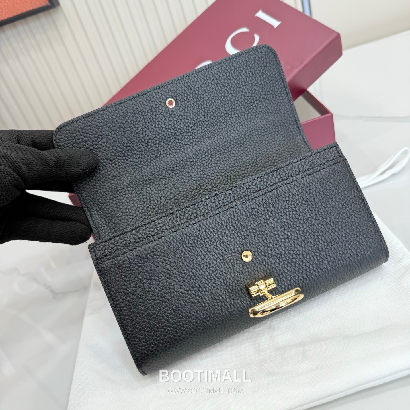 Gucci Horsebit Long Wallet Grainy Calfskin Khaki 구찌 홀스빗 롱 월렛 그레인드 카프스킨 카키 19cm 7