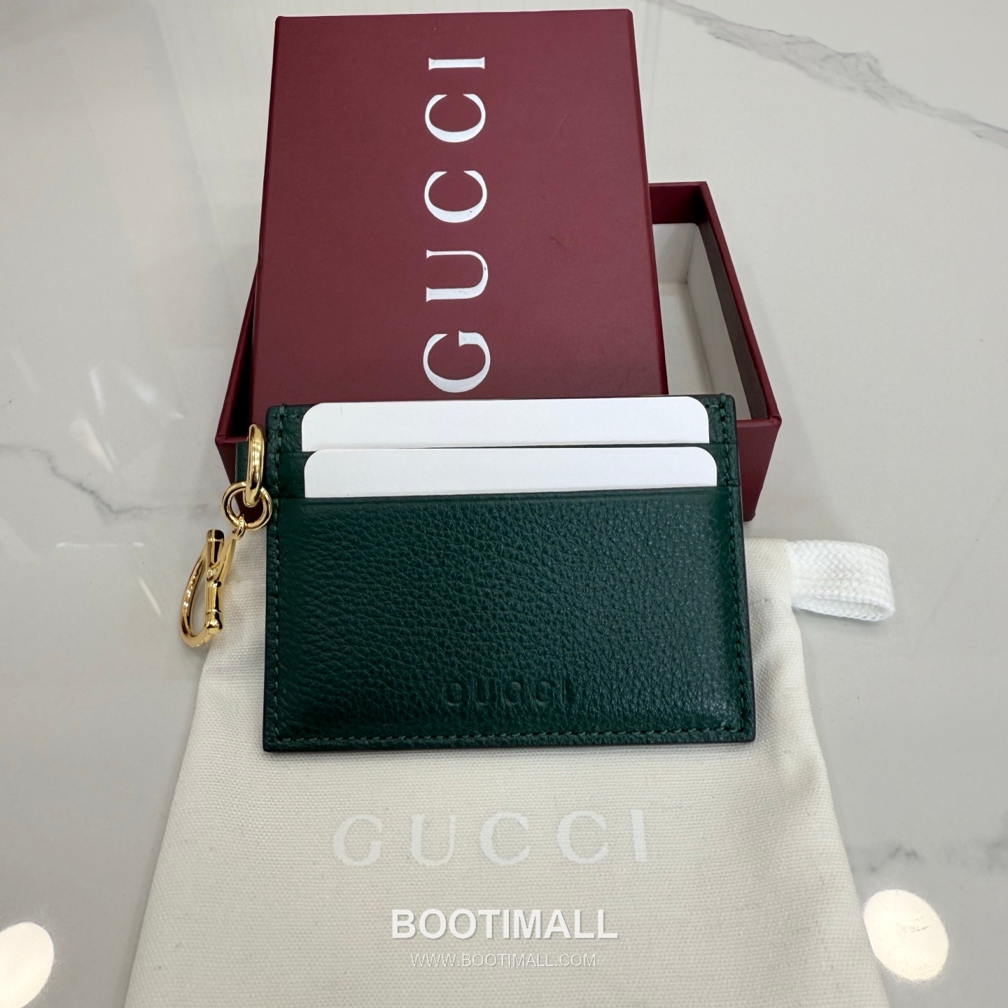 Gucci Half Horsebit Card Holder Grained Soft Leather Green 구찌 반 마 말발굽 카드홀더 그레인드 소프트 가죽 그린 10cm 1