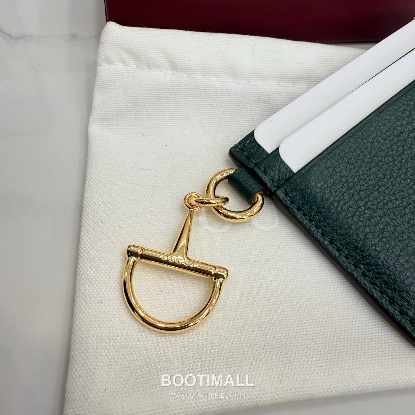 Gucci Half Horsebit Card Holder Grained Soft Leather Green 구찌 반 마 말발굽 카드홀더 그레인드 소프트 가죽 그린 10cm 5